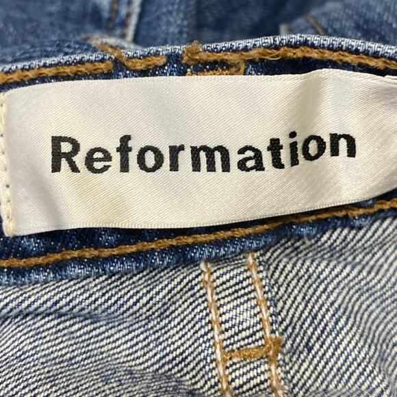 Reformation Women's Blue Medium Wash High Waisted Straight Denim Jeans Size 29 - Picture 4 of 4